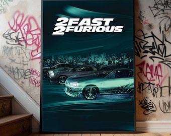 2 Fast 2 Furious Movie Poster, Premium Canvas Poster, Film Fans Collectibles, Popular Movie Poster for Gift