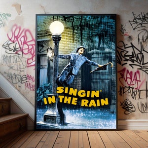 Singin&#39; in the Rain Movie Poster, Premium Canvas Poster, Film Fans Collectibles, Popular Movie Poster for Gift