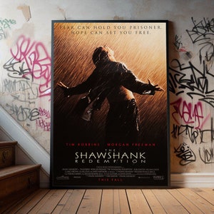 The Shawshank Redemption Movie Poster, Premium Canvas Poster, Film Fans Collectibles, Popular Movie Poster for Gift