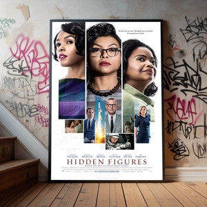Hidden Figures Movie Poster, Premium Canvas Poster, Film Fans Collectibles, Popular Movie Poster for Gift