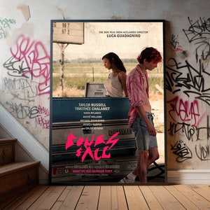 Bones And All Movie Poster, Premium Canvas Poster, Timothée Chalamet Film Fans Collectibles, Popular Movie Poster for Gift