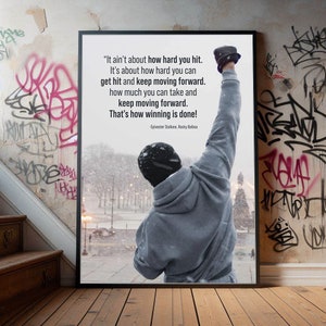 Póster de la película Rocky, póster de lienzo premium, coleccionables para fanáticos del cine, póster de película popular para regalo