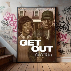 Get Out Movie Poster, Premium Canvas Poster, Film Fans Collectibles, Popular Movie Poster for Gift