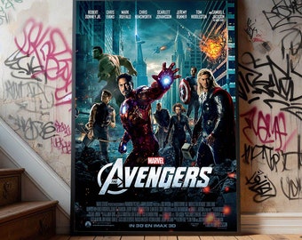 The Avengers Movie Poster, Premium Canvas Poster, Film Fans Collectibles, Popular Movie Poster for Gift