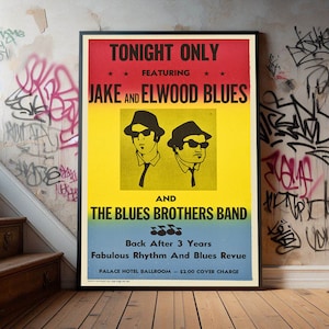 The Blues Brothers Filmplakat, Premium Leinwand Poster, Filmfans Sammlerstücke, beliebtes Filmplakat für Geschenk