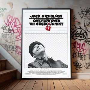 Einer flog über das Kuckucksnest Filmposter, Premium Leinwand Poster, Filmfans Sammlerstücke, Beliebtes Filmposter für Geschenk