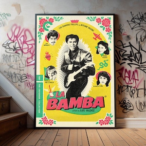 Póster de la película La Bamba de 1987, póster de lienzo premium, coleccionable para cinéfilos, póster de película popular para regalar.