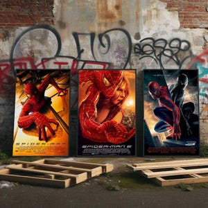 Póster de la película Spider-Man, póster de lienzo premium, póster de la serie Spider-Man de Tobey Maguire, artículos de colección para fans, idea de regalo de película