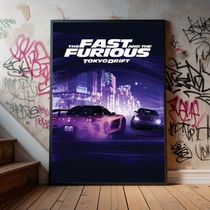 The Fast and the Furious: Tokyo Drift Movie Poster, Premium Canvas Poster, Film Fans Collectibles, Popular Movie Poster for Gift