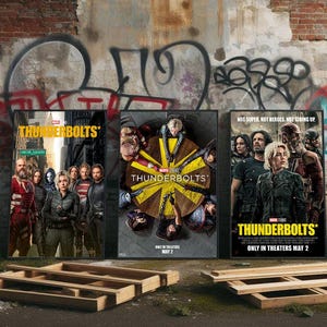 Thunderbolts* Filmposter, Marvel Thunderbolts 2025, Premium Leinwand Poster, Film Fans Sammlerstücke, beliebtes Film Poster für Geschenk