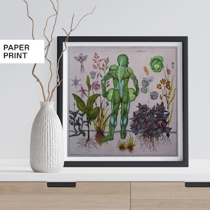 Seltsame Kunst, Retro Anatomie Poster, Cottage Kernmalerei, Vintage Wissenschaft Kräuterkunde Poster, Garten Gemüse Kräuter Botanische Illustration