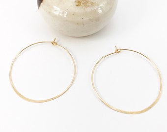 Medium Hoop Earrings - 14k Gold Fill, Sterling Silver