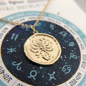 Scorpion - Collier signe du zodiaque en or ou en argent - Pendentif astrologique