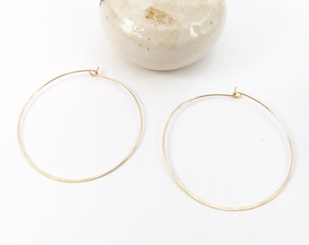 Large Hoop Earrings - 14k gold fill, rose gold fill, sterling silver