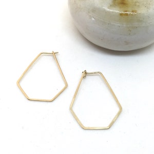 Geometric hoops 14k gold fill, rose gold fill, sterling silver or copper image 1