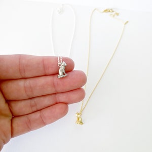 Sitting Cat Necklace gold or silver dainty layering necklace image 3