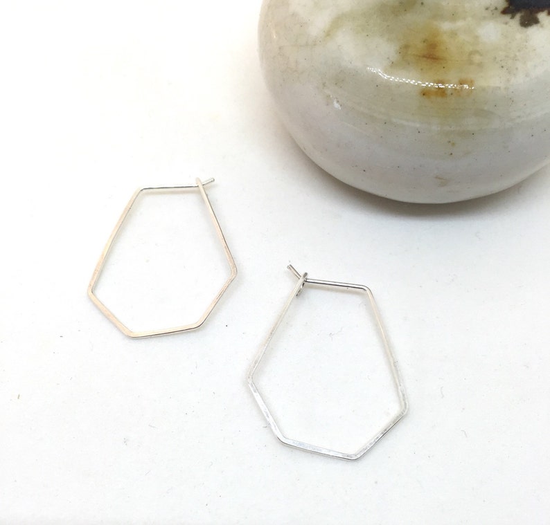 Geometric hoops 14k gold fill, rose gold fill, sterling silver or copper image 3