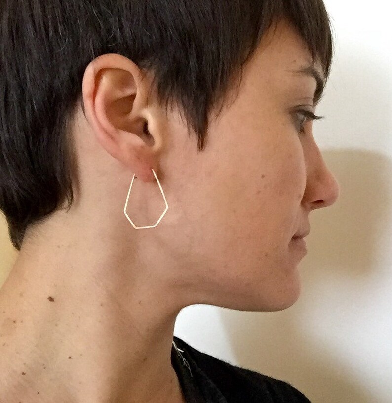 Geometric hoops 14k gold fill, rose gold fill, sterling silver or copper image 5