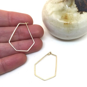 Geometric hoops 14k gold fill, rose gold fill, sterling silver or copper image 2