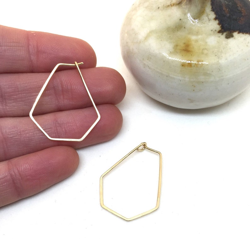 Geometric hoops 14k gold fill, rose gold fill, sterling silver or copper image 2