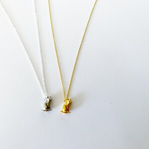 Sitting Cat Necklace gold or silver dainty layering necklace image 5