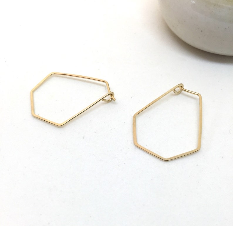 Geometric hoops 14k gold fill, rose gold fill, sterling silver or copper image 4