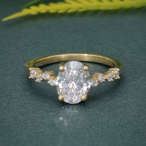 Oval Diamond Ring, IGI Certified Lab Grown Engagement Ring, Zig Zag Oval Wedding Ring, Proposal Ring for Girlfriend, Marriage Ring for Wife