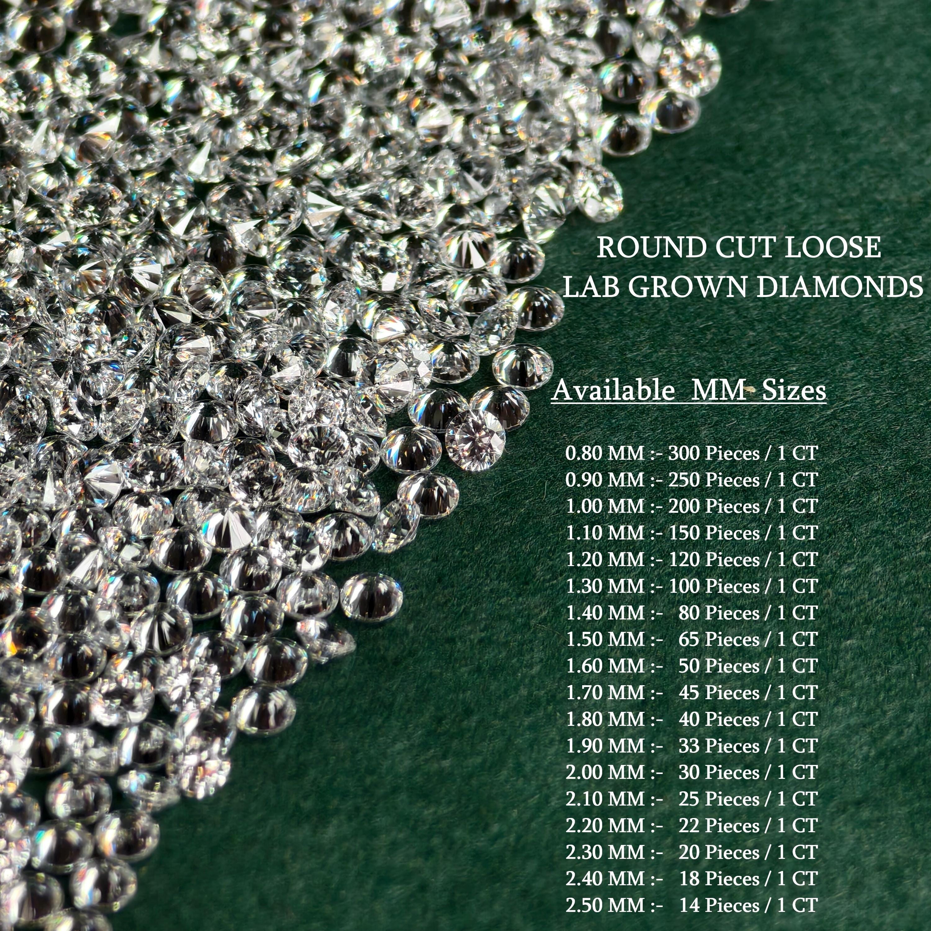 CODY SANDERSON Diamonds In Diamonds Mサイズ Round Lab Grown Melee Diamonds: DEF Color VVS-VS, 0.80-2.50mm - Etsy