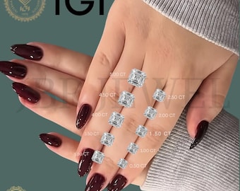 Laborgewachsener Diamant mit Asscher Cut, loser 0,50 bis 5,00 CT zertifizierter Diamant, künstlicher Diamant für die Schmuckherstellung, EF-VS Clarity Lab Diamond