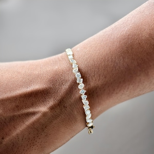 Lab Grown Diamond Gold Bangle Bracelet, Mix Cut Diamond Bracelet For Wedding, Multi Shape Solid Gold Diamond Bracelet, Bangle Bracelet Gift
