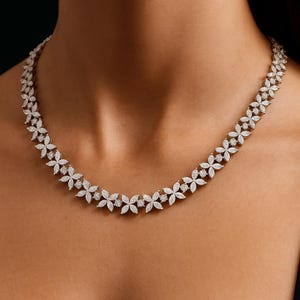 14K Gold Diamond Necklace, Lab Grown Diamond Choker Necklace, Designer Necklace for Women, Wedding Necklace for Bride, Luxury Necklaces