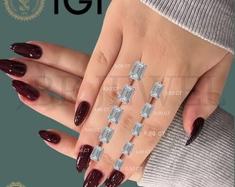 Laborgewachsener Diamant im Smaragdschliff, loser Diamant für Verlobungsring, CVD-Diamant, EF-VS-Klarheit, Diamant für Anhänger, umweltfreundliche Diamanten
