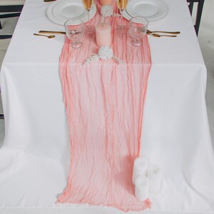 Rose Hand Dyed Gauze Table Runner for Wedding Decor, Cheesecloth Table Runner Wedding Centerpieces Bridal Shower Decor Rustic Wedding