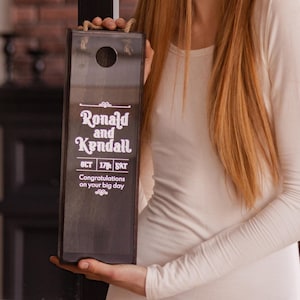 Personalized Wooden Wine Box with Cork Holder Option – Rustic Wine Decor,  Anniversary Gift for Wine Lovers, Wedding Keepsake, Shadow Box