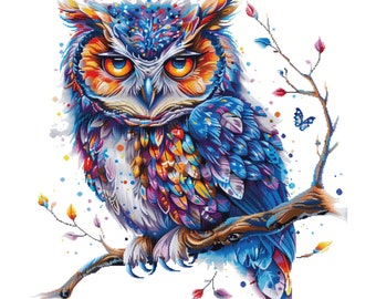 Owl Cross Stitch Embroidery Pattern, Beginners Hand Cross Stitch, Easy Art Hoop Kit, Diy Starter Pdf