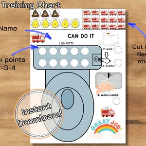 Printable Fire Engine Potty Chart Fun Toddler Reward Chart for Potty Training Digital Download for Boys Fun Construction Printable Sticker