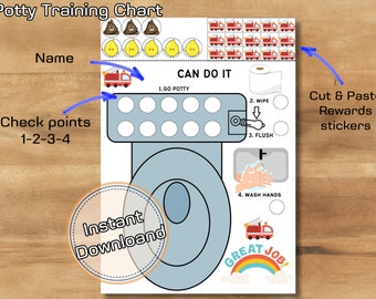 Fire Engine Potty Training Chart: Toddler Reward System (Digital Download)