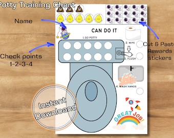 Astronaut Potty Training Chart: Fun Reward Stickers (Digital Download)