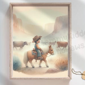 Cowboy Nursery Print: Western Horse Art (Digital Download)