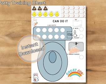Rabbit Potty Training Chart: Fun Reward System (Digital Download)