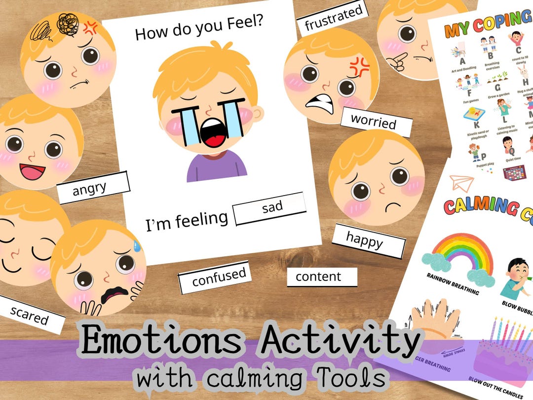 Kids Emotions Matching Game: Calming Techniques, Preschool SEL ...