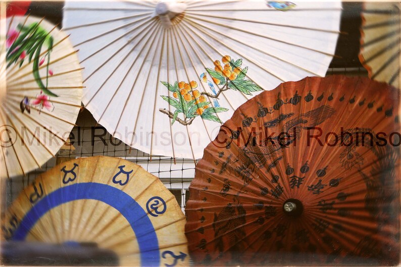 Original Photograph. Giclee Art Print. Wall Art. Office Wall Decor. PARASOLS I by Mikel Robinson. Parasols. Block Party. Unique Decor. image 1