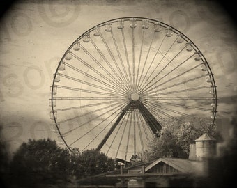 Ferris Wheel. Original Digital Photograph Art Print. Carnival Theme Park. Ride. Wall Art. Wall Decor. THE GREAT WHEEL by Mikel Robinson