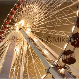 Original Photograph. Giclee Art Print. Wall Art. Office Wall Decor. CHICAGO WHEEL by Mikel Robinson. Chicago. Navy Pier. Ferris Wheel.