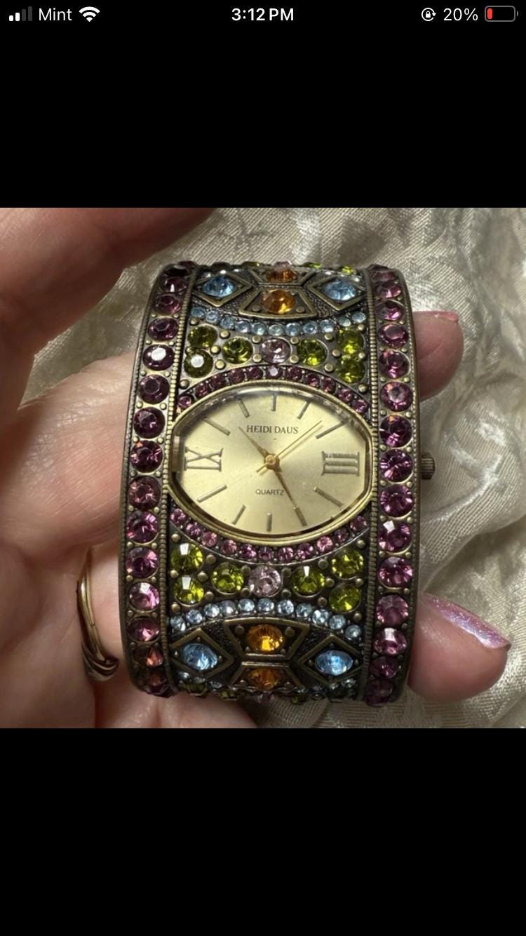 Heidi Daus Multi-colored Rhine Stone Fabulous Watch Working  display picture 3
