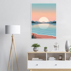Poster incorniciato "Serene Shore" - Splendida illustrazione da parete - Disponibile in 6 misure - Decorazione perfetta per la casa