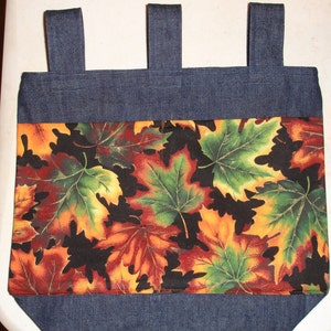 New Handmade Denim Walker tote Bag Fall Autumn Maple Leaf Theme