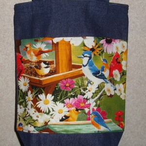 New Small Handmade Bird Feeder Birds Denim Tote Bag Purse