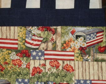 New Handmade Denim Walker Bag Patriotic Americana Flowers Mailbox Theme