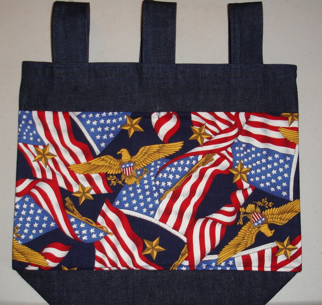 New Handmade Denim Walker Bag Flags and Eagles Theme Etsy